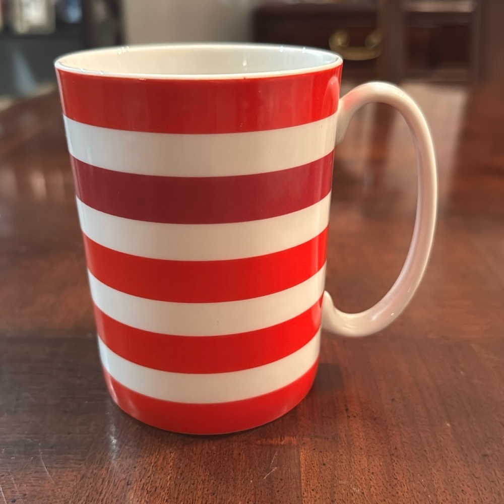 Kate Spade Striped Pink and Red How Sweet it is  Lenox China Coffee Tea Mug